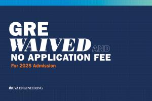graphic reading "GRE waived and no application fee for 2025 admission"