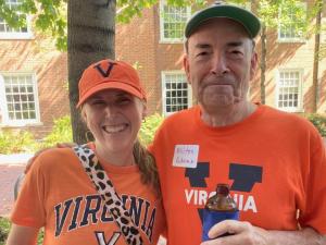 Alumni of BME at UVA enjoying a football tailgate in 2023.