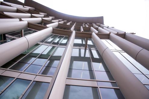 View of Rice Hall from below