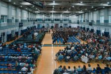 Overhead view of the ceremony