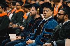 students seated as the ceremony begins