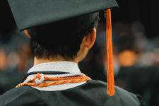 A student's head viewed from behind