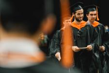 Students line up for the ceremony