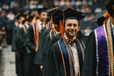 Students wait in line