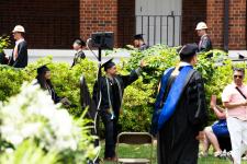 Students and faculty as the ceremony begins