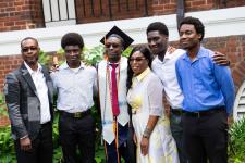 Students celebrate with family