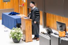 A student speaker during the ceremony