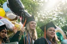 Students walk the Lawn