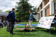 Hoos Flying team member speaks to attendees