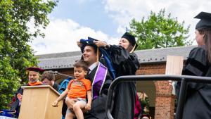 PhD graduate is hooded