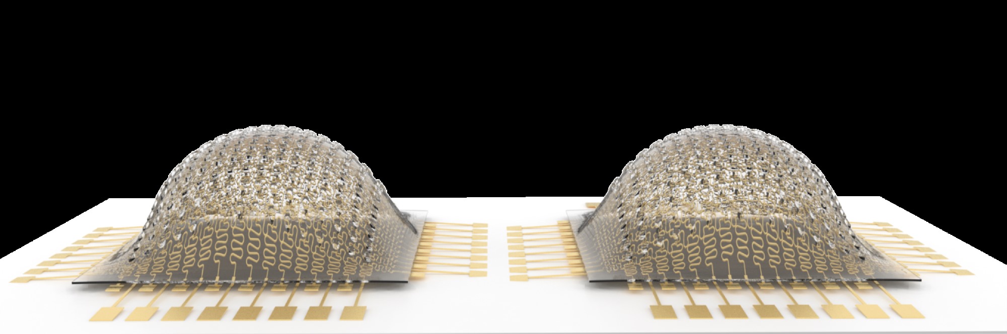 A schematic illustration of a prototype of mantis-inspired artificial compound eyes.