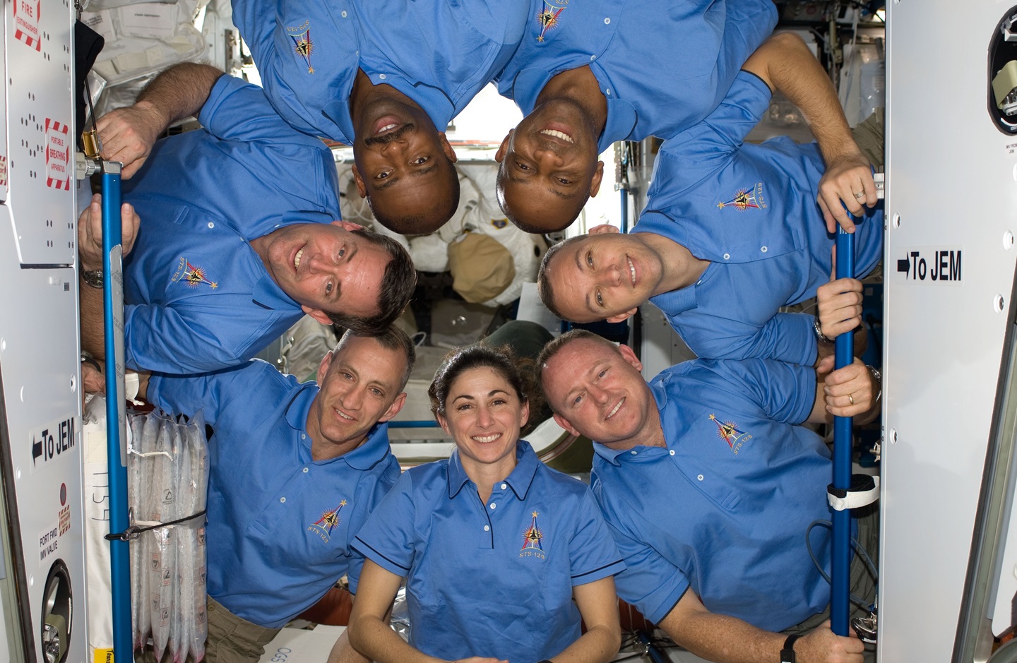 Melvin with shuttle crew