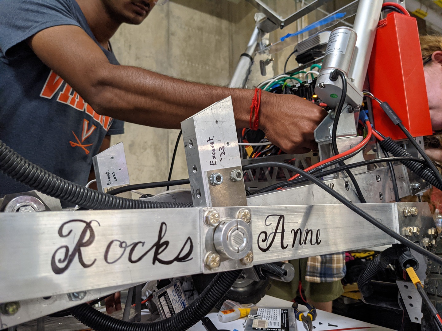 The UVA robot from a previous year’s Lunabotics Challenge sported the name “Rocks Anne.”