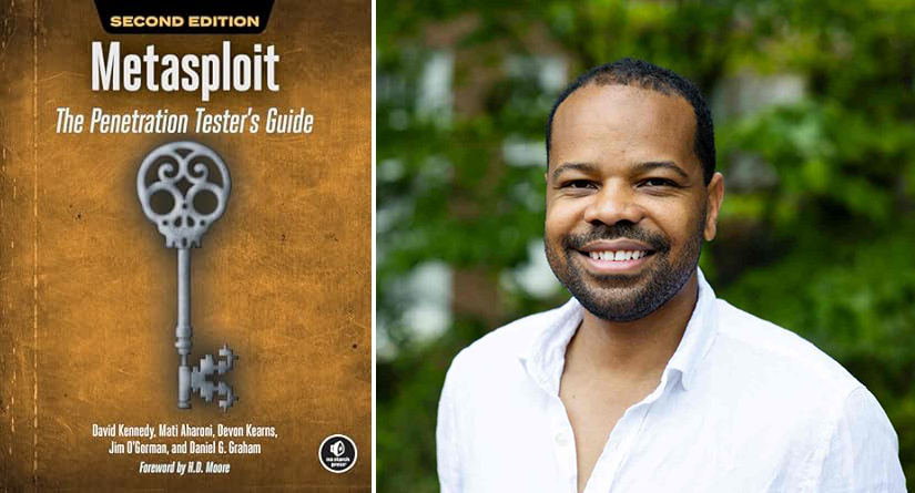 Metasploit book cover and Daniel Graham