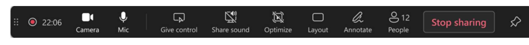 Presenter Control Bar