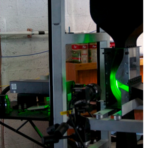 PIV being conducted on the IPS Wind Tunnel