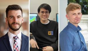 Side-by-side portraits of Benjamin D. Goffin (from left), Thanh Nhan Duc Tran and Avery C. Walters