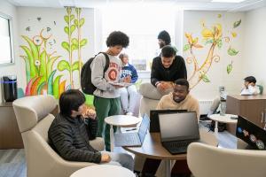 A group of students working in the Center for Diversity in Engineering