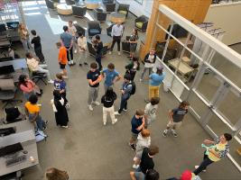 CHS and Link Lab students discussing projects
