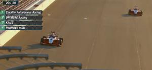 the final two cars in the last lap