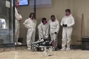 UVA students take their turn on the simulated moon surface during the 2023 contest.