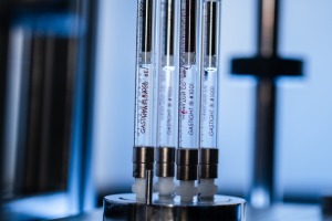 syringes on multi-inlet vortex mixer
