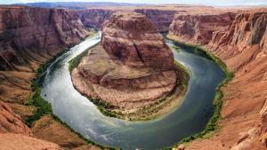 Aerial photo of the Colorado River's Horseshoe Bend