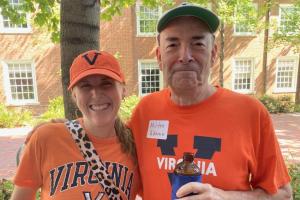 Alumni of BME at UVA enjoying a football tailgate in 2023.