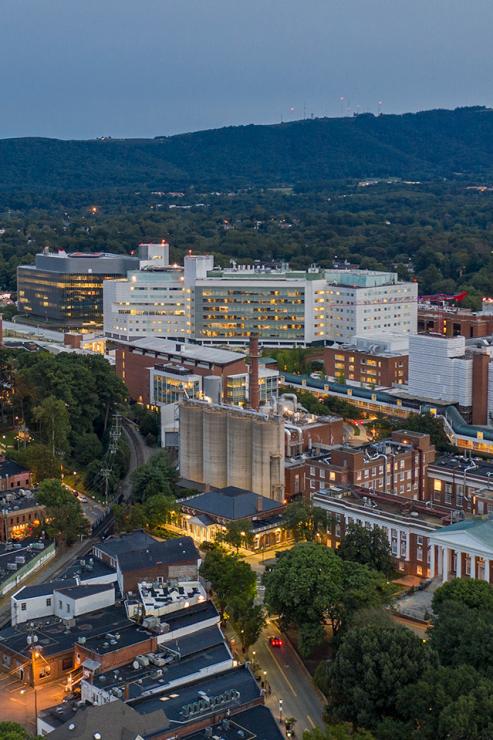 Aerial view of UVA Health System