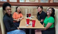 students with professor Lakeshia Taite