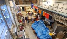 students in the pool area of UVA's nuclear reactor building