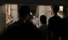Paul and students in the nuclear reactor building