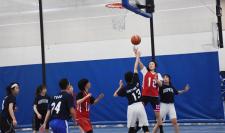 Yujia Mu playing basketball