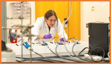 student in lab