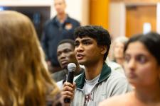 student asking a question