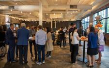 People at a celebratory reception