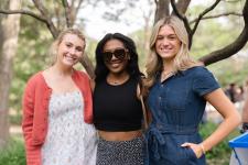 A group of students poses