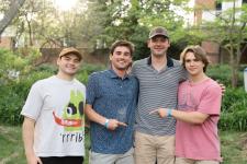 Group of students pose